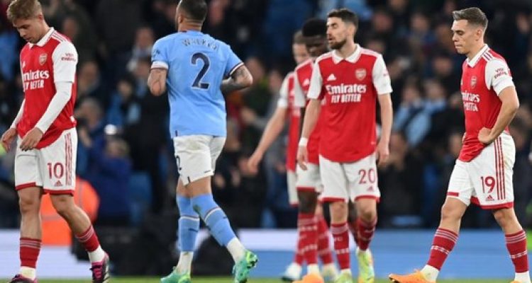 Teks: Arsenal tak berdaya melawan Manchester City dalam lanjutan Liga Inggris. Meriam London memang kalah level.(Ist)