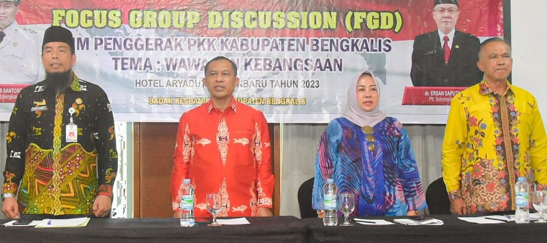 TEKS: Wabup Bagus pada pembukaan Fokus Group Discussion (FGD) bagi anggota PKK Kabupaten Bengkalis, Sabtu, 13 Mei 2023 di hotel Aryaduta, Pekanbaru.(Foto:informasiterpercaya.com)