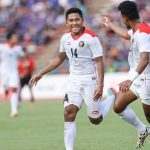 TEKS: Pemain Timnas U-22 Fajar Fathur Rahman merayakan gol ke gawang Timor Leste.(Foto: Ist)