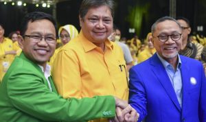 TEKS: Koalisi Indonesia Bersatu dalam Pemilu 2024 terdiri dari PPP, Golkar dan PAN.(Foto:Dok)