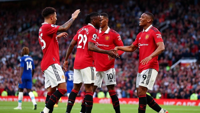 TEKS: Manchester United berhasil mengantongi tiket ke Liga Champions musim depan. Hal itu didapat setelah mengalahkan Chelsea 4-1 dalam lanjutan Liga Inggris, Man United vs Chelsea berlangsung di Old Trafford, Jumat (26/5/2023) dini hari WIB.(Foto: Dok)