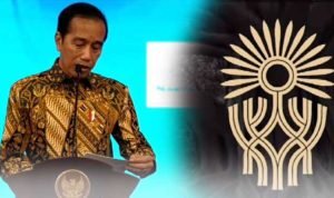 TEKS:PRESIDEN Republik Indonesia, Joko Widodo secara resmi meluncurkan logo baru Ibu Kota Nusantara (IKN) bertema Pohon Hayat di Istana Negara, Jakarta.(Foto:informasiterpercaya.com)