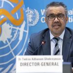 TEKS: Direktur Jenderal WHO Tedros Adhanom Ghebreyesus pada konferensi pers di Jenewa, Jumat (5/5).(Dok)