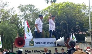 TEKS: Partai Bulan Bintang (PBB) mendaftarkan bakal calon legislatif (bacaleg) Pemilu 2024 ke KPU RI. Pendaftaran bakal caleg PBB ke KPU dipimpin Ketum PBB Yusril Ihza Mahendra.(Foto:Ist)