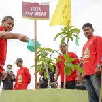 Sekda Kota Medan Wiriya Alrahman dalam Puncak Peringatan Hari Lingkungan Sedunia Tahun 2023 Tingkat Kota Medan yang digelar di TPA Terjun, Medan Marelan, Jum'at (16/6).(Foto:www.informasiterpercaya.com)