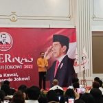 Presiden Joko Widodo (Jokowi) tiba di acara rapat kerja nasional (Rakernas) Relawan Arus Bawah Jokowi (ABJ) di Hotel Grand Savero, Kota Bogor, Jawa Barat.(Foto:www.informasiterpercaya.com)