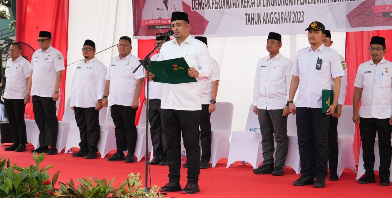 Pemko Medan telah melantik sebanyak 2.756 Pegawai Pemerintah Dengan Perjanjian Kerja (PPPK) guru di lingkungan Pemko Medan.(Foto:www.informasiterpercaya.com)