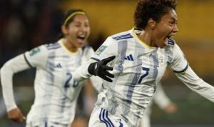 Filipina menggoreskan sejarah di perhelatan Piala Dunia Wanita 2023. Filipinas meraih kemenangan perdananya.(Foto:www.informasiterpercaya.com)