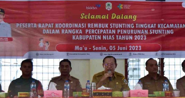 Pelaksanaan Rembuk Stunting Tingkat Kecamatan Ma’u, Kabupaten Nias bertempat di Balai Serba Guna Kecamatan Ma’u. Senin, 05 Juni 2023.(Foto:www.informasiterpercaya.com)