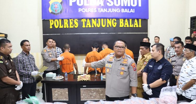 Polres Tanjung Balai Gagalkan Peredaran Sabu 15 Kg dan Pil Ekstasi 10.000 Butir.(Foto:www.informasiterpercaya.com)