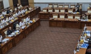 Badan Siber dan Sandi Negara (BSSN) memberikan masukan mengenai RUU Perubahan Kedua atas UU Nomor 11 Tahun 2008 tentang Informasi dan Transaksi Elektronik (ITE) dalam rapat kerja bersama Komisi I DPR hari ini.(Foto:www.informasiterpercaya.com)