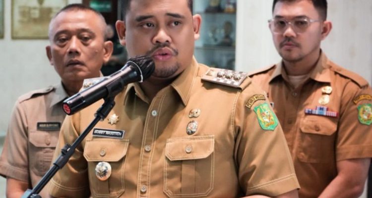 Wali Kota Medan Bobby Nasution saat memberikan keterangan pers.(dok)