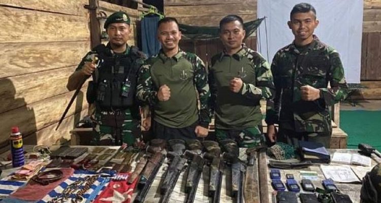 Aparat TNI menggerebek markas kelompok kriminal bersenjata (KKB) pimpinan Egianus Kogoya di Kabupaten Nduga, Papua Pegunungan. Tiga orang anggota KKB dilaporkan tewas dalam operasi tersebut.(Foto:www.informasiterpercaya.com)