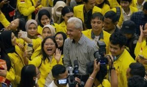 Ganjar bersama mahasiswa.(dok)