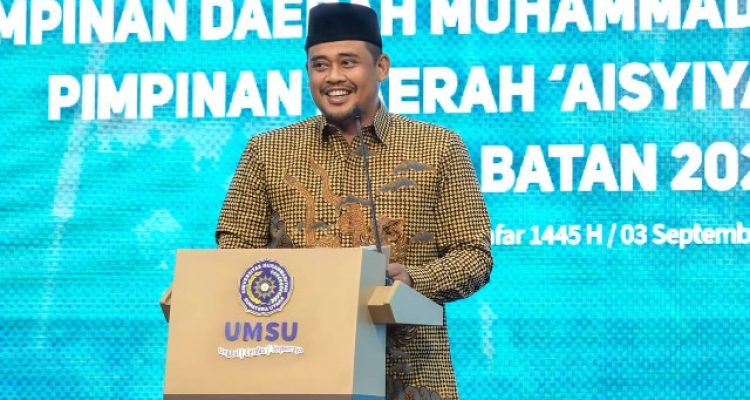 Wali Kota Medan Bobby Nasution mengajak PD Muhammadiyah dan ‘Aisyiyah Medan mempersiapkan Sumber Daya Manusia (SDM) yang mampu bersaing menuju Indonesia Emas 2045.(Foto:www.informasiterpercaya.com)