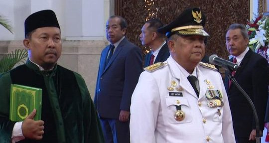 Presiden Joko Widodo (Jokowi) melantik Edy Afrizal Natar Nasution menjadi Gubernur Riau.(Dok)