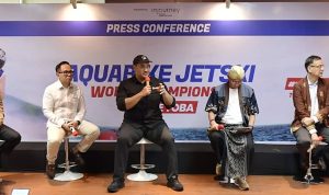 Pj Gubsu Hassanudin menghadiri konferensi pers tentang Aquabike World Championship 2023 di Kantor Kementerian Bidang Kemaritiman dan Investasi, Jakarta. (Dok)