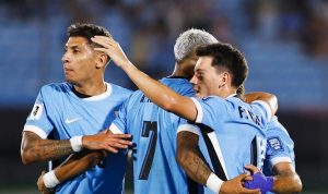 Uruguay mengalahkan Kolombia 3-2 di Kualifikasi Piala Dunia 2026 Zona Conmebol. (Foto: Ernesto Ryan/Getty Images)